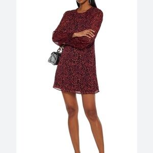 Walter Baker Red and Black Leopard Print Dress